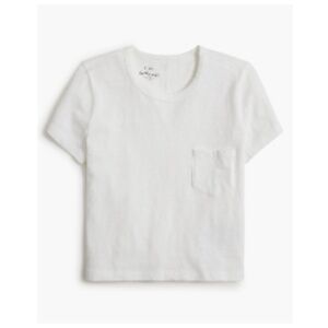 J.Crew Factory Cropped Girlfriend Crewneck Tee- White